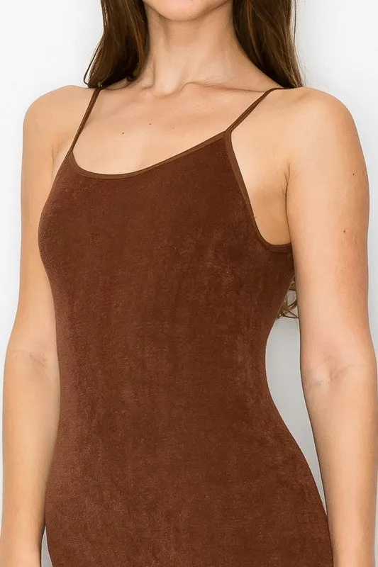 Amexlie Textured Seamless Jumpsuit (Brown)