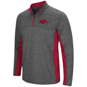 Arkansas Razorbacks Colosseum Charcoal Gray & Red Milton 1/4 Zip LS Windshirt