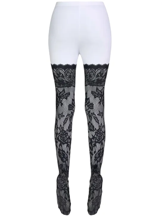 Balenciaga   Printed lace tights 