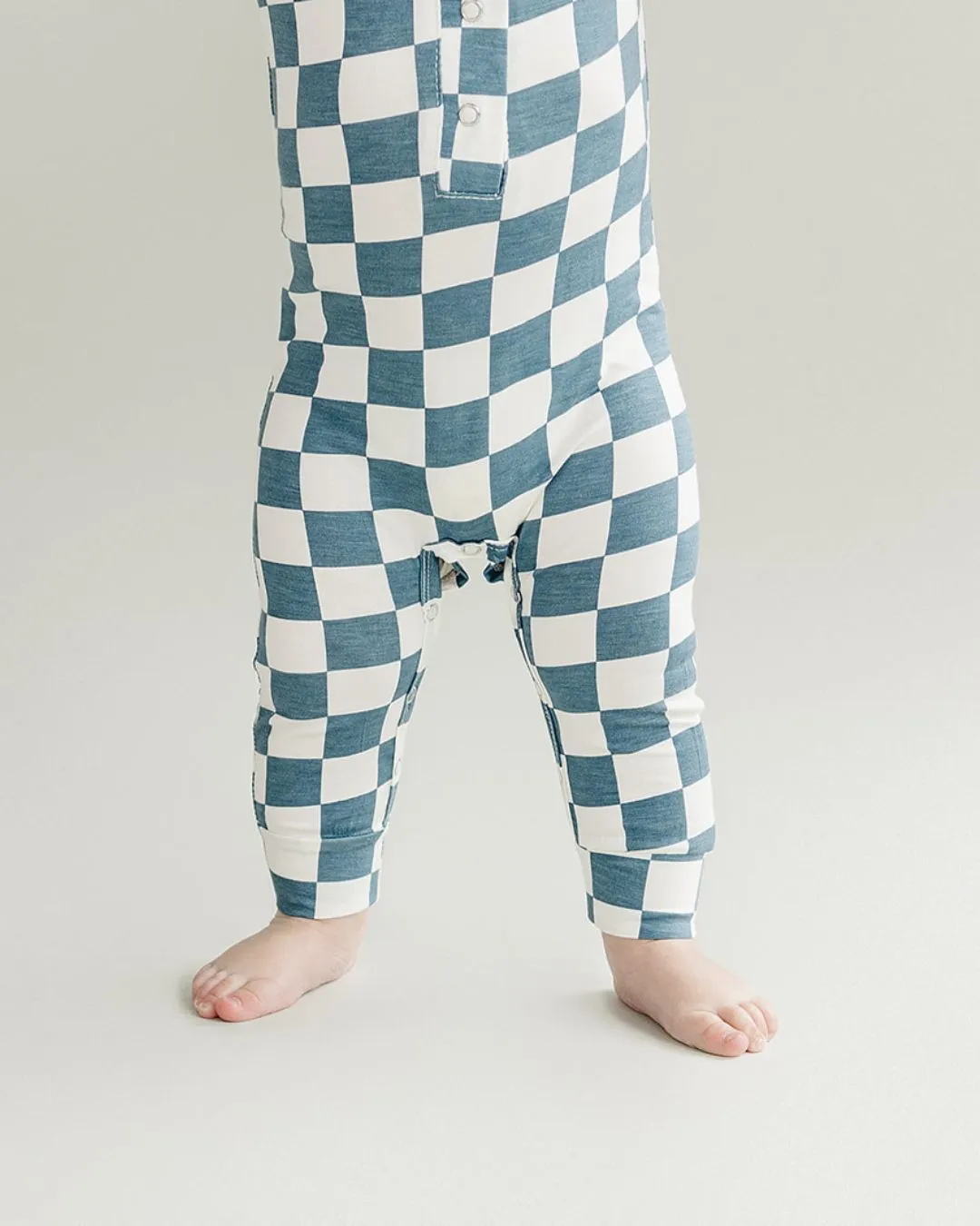 Bamboo Checkered Jumpsuit | Blue