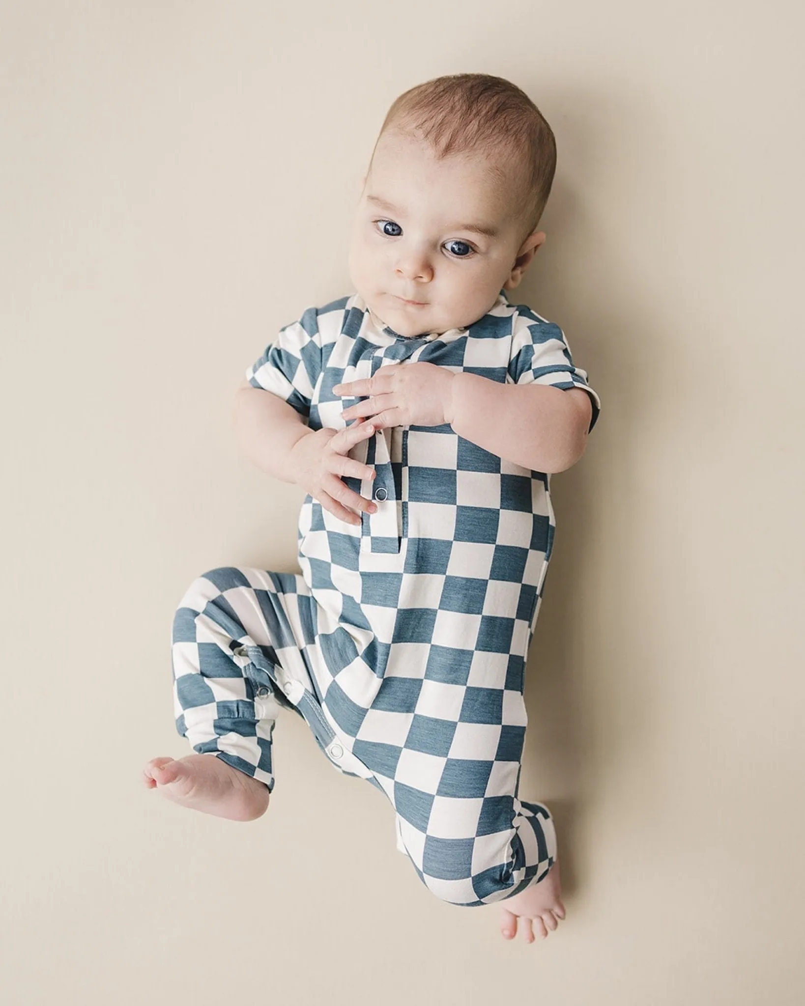 Bamboo Checkered Jumpsuit | Blue