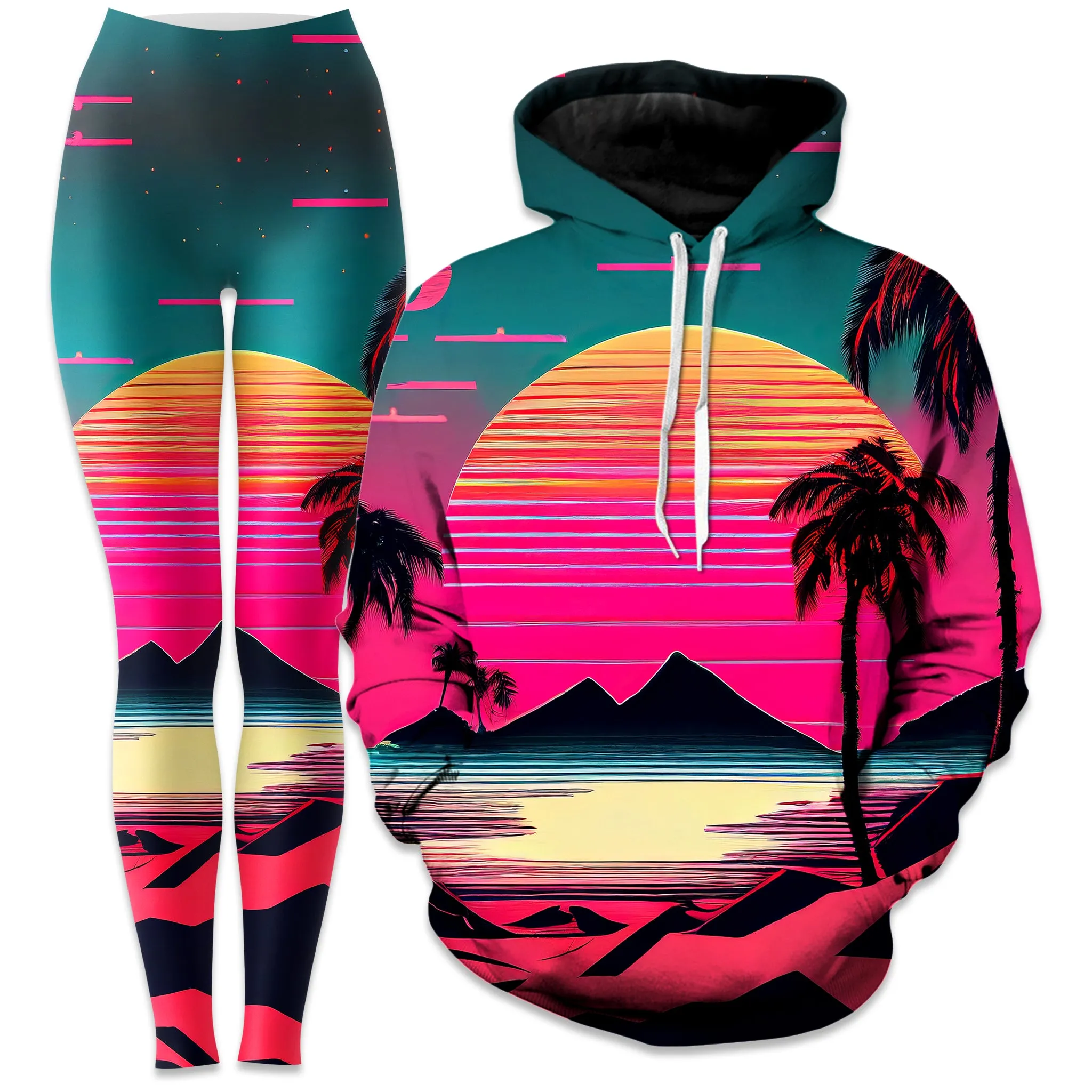 Beach Sunset Hoodie and Leggings Combo