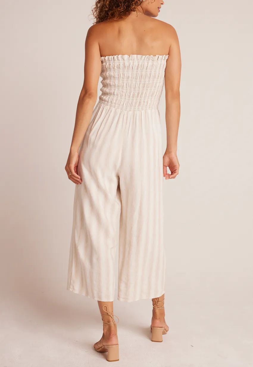 BELLA DAHL SMOCKED STRAPLESS JUMPSUIT