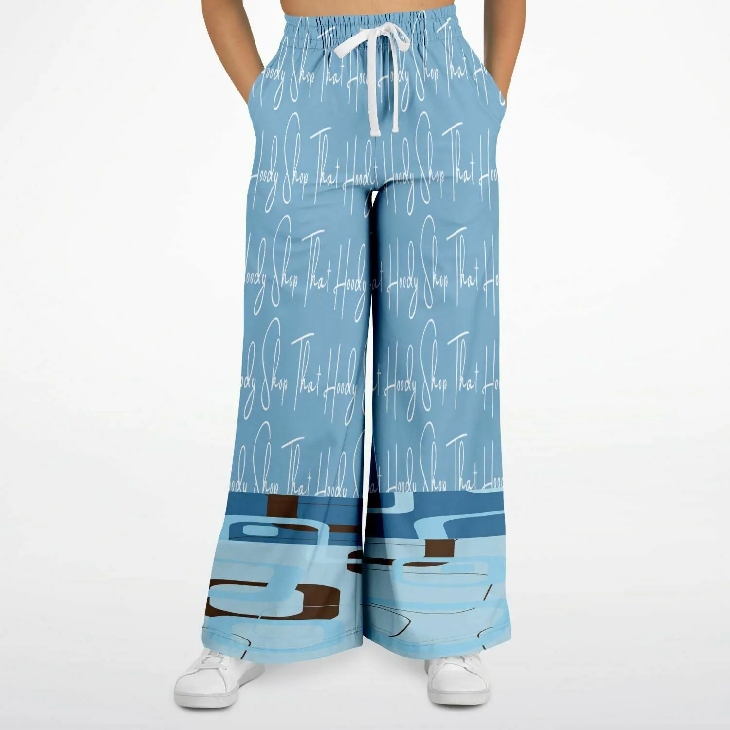 Blue Geo THS Signature SW  Eco-Poly Stretchy Phat Bellbottoms