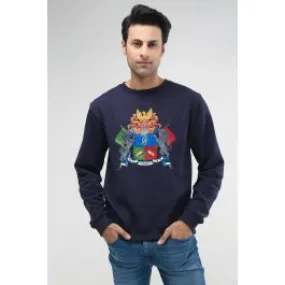 BRACKETS Fleece Sweatshirt Navy Men Sweatshirts