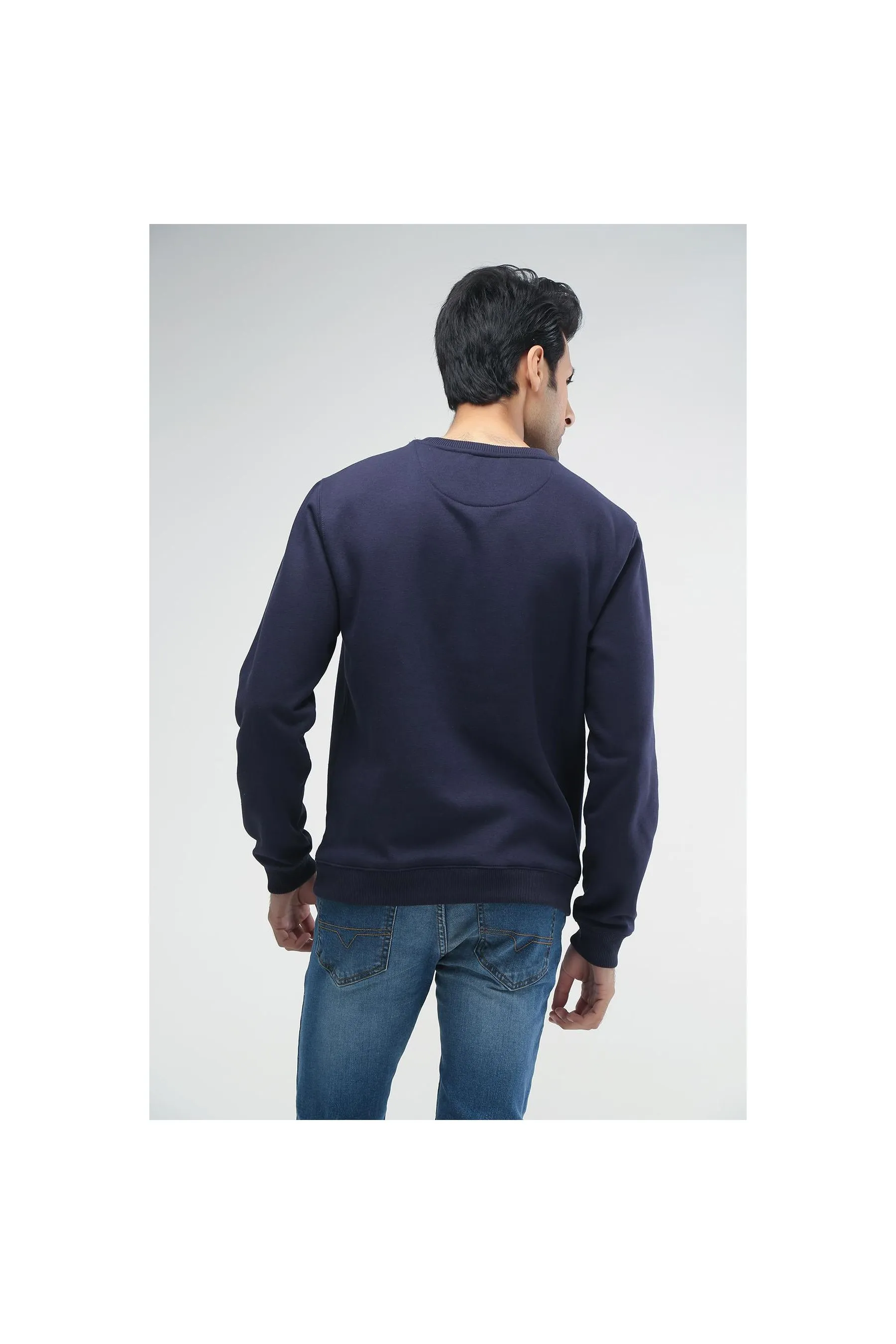 BRACKETS Fleece Sweatshirt Navy Men Sweatshirts