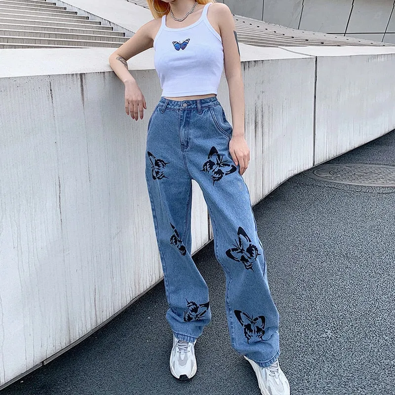 Butterfly Loose Fit Streetwear Jean