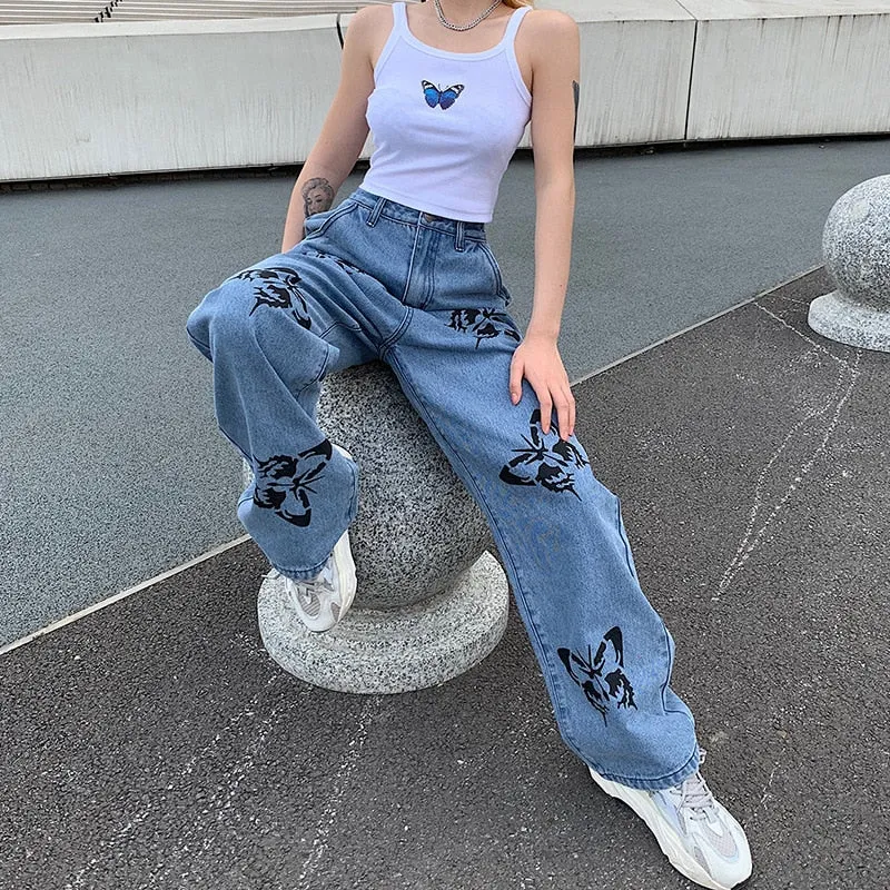 Butterfly Loose Fit Streetwear Jean