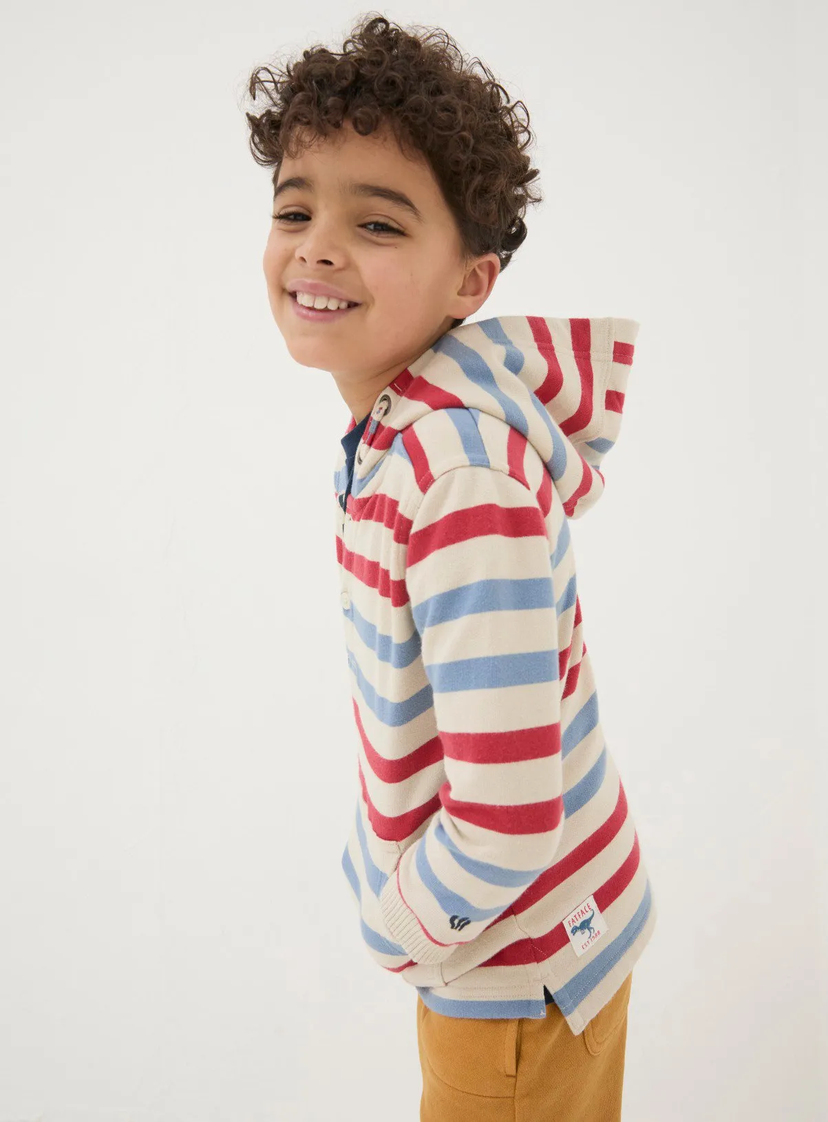 Buy FATFACE Stripe Half Neck Hoodie 3-4 Years | Jumpers and hoodies | Tu