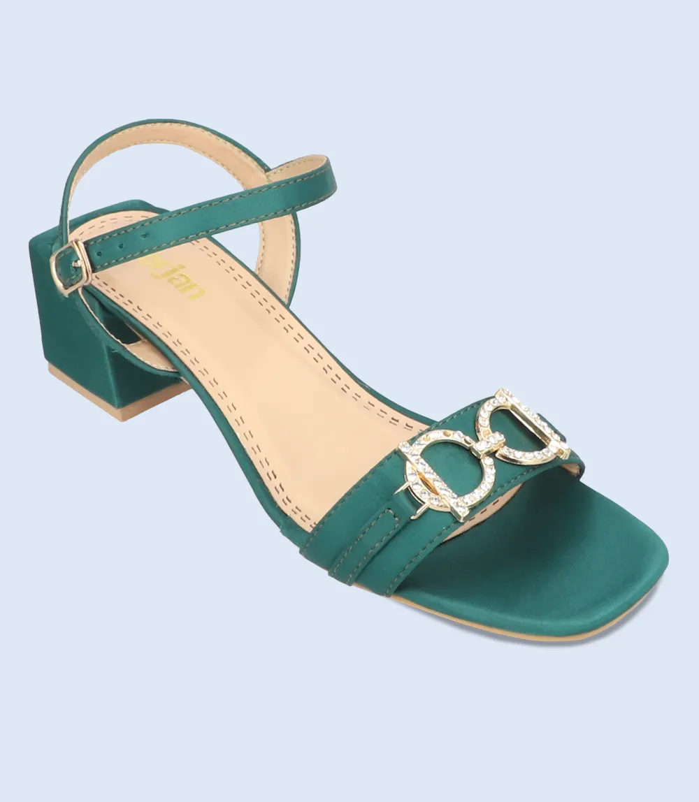 BW9357-DARK GREEN-Women Sandal Heels