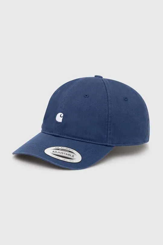 Carhartt WIP cotton baseball cap Madison Logo Cap navy blue color smooth I023750.22TXX