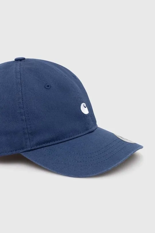 Carhartt WIP cotton baseball cap Madison Logo Cap navy blue color smooth I023750.22TXX