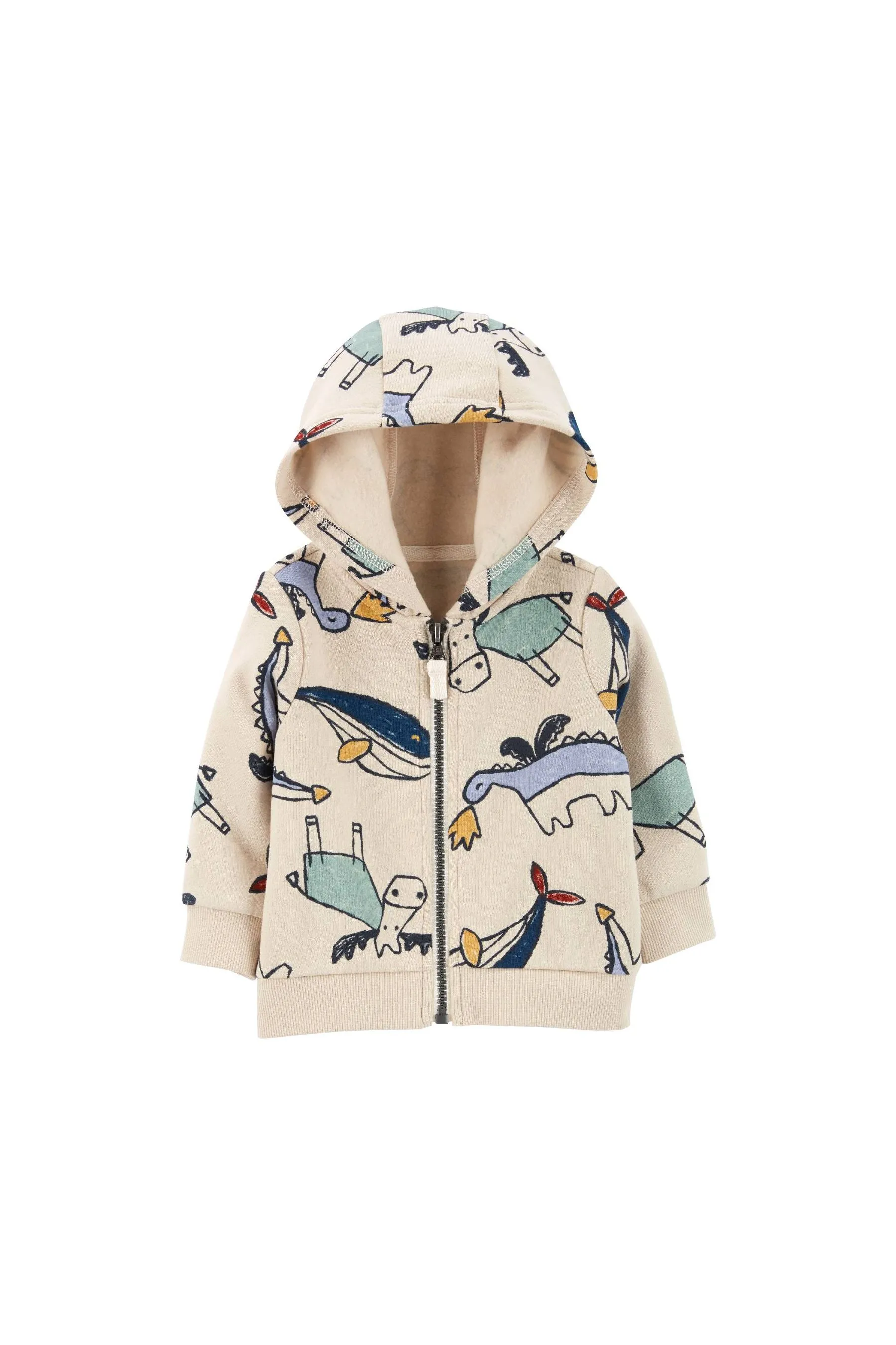 Carter's Zip-Up Fleece-Lined Hoodie Print Boy Hoodies