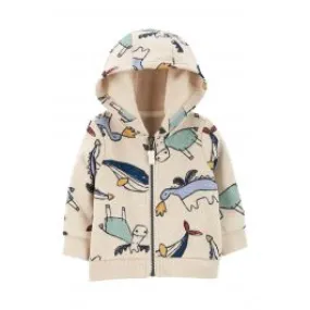 Carter's Zip-Up Fleece-Lined Hoodie Print Boy Hoodies