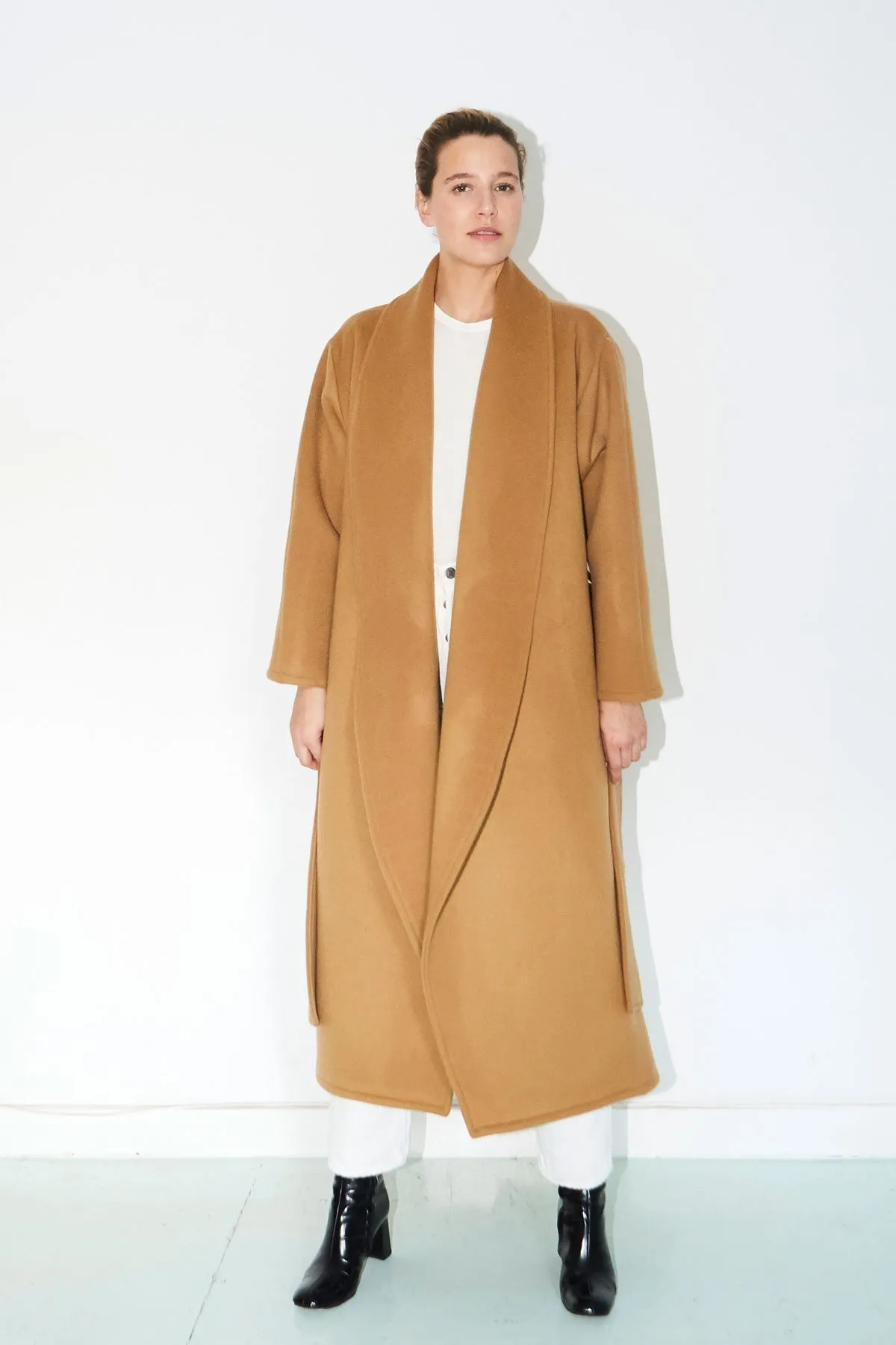 Cashmere Wool Trench Coat - Camel