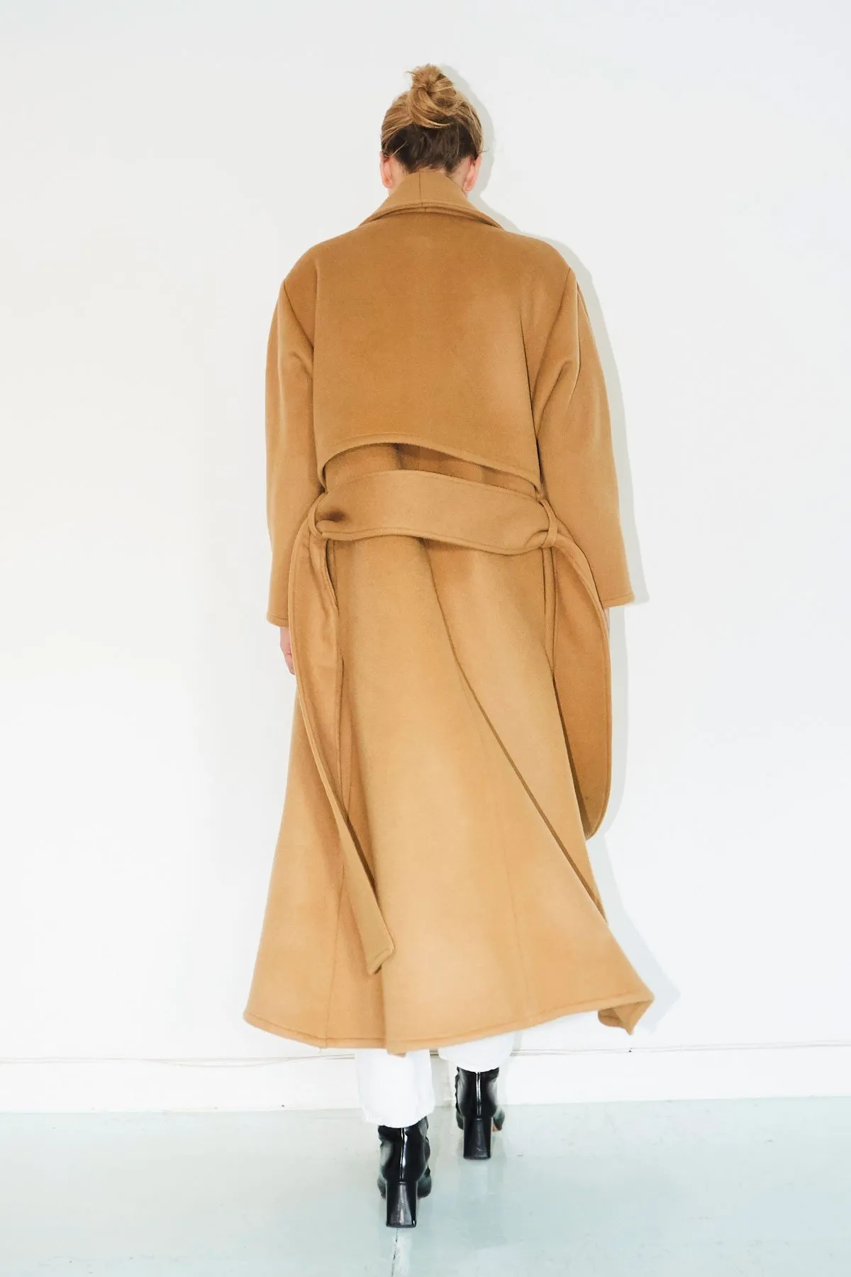 Cashmere Wool Trench Coat - Camel