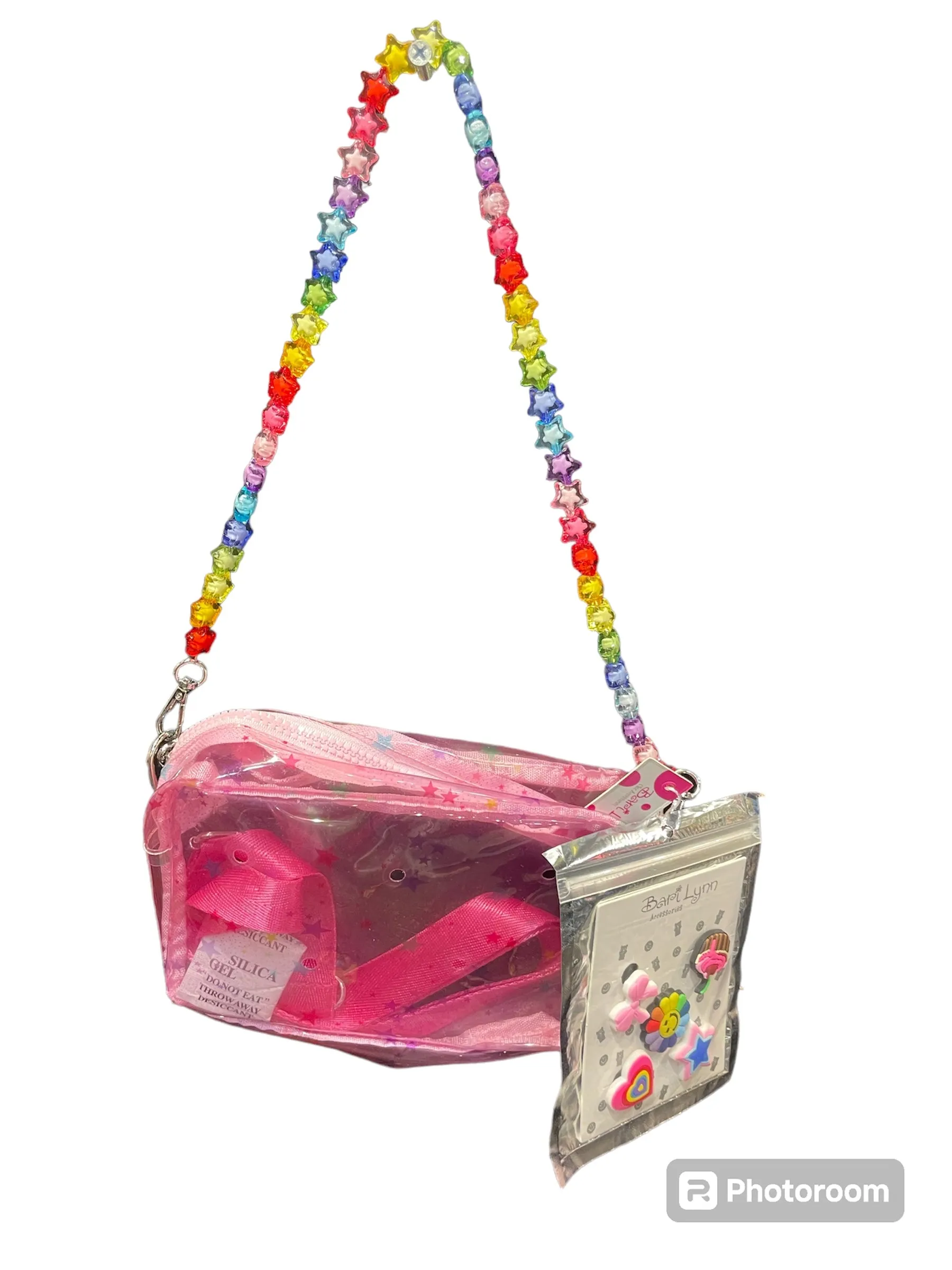 charm bag with star rainbow chain