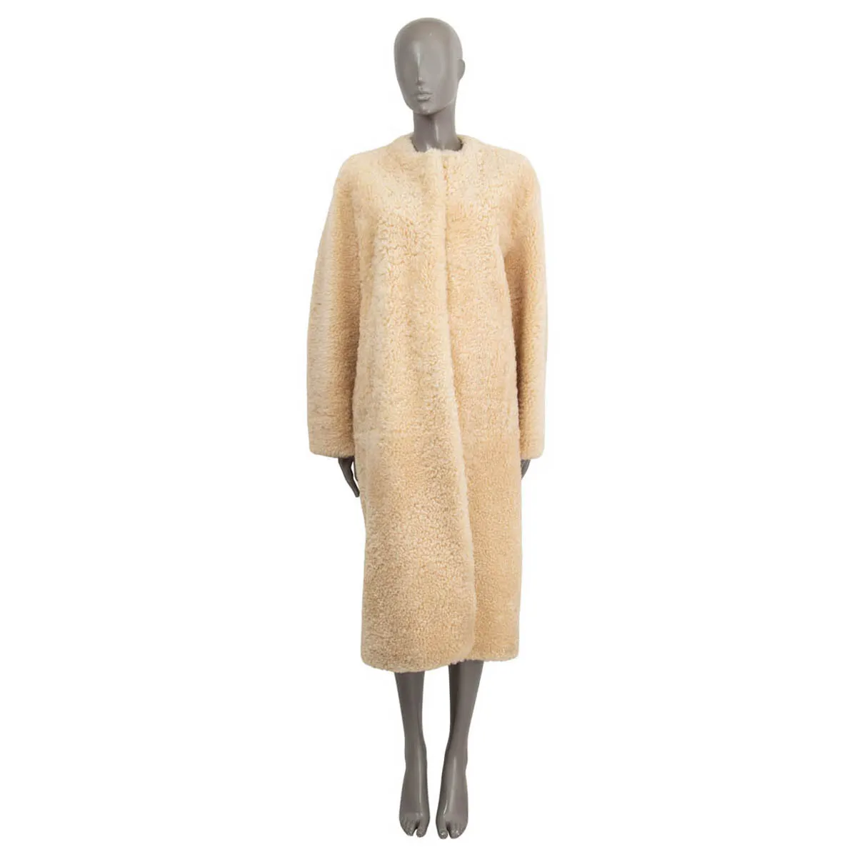 Chloé 2021 Shearling Cocoon Coat Buttercream