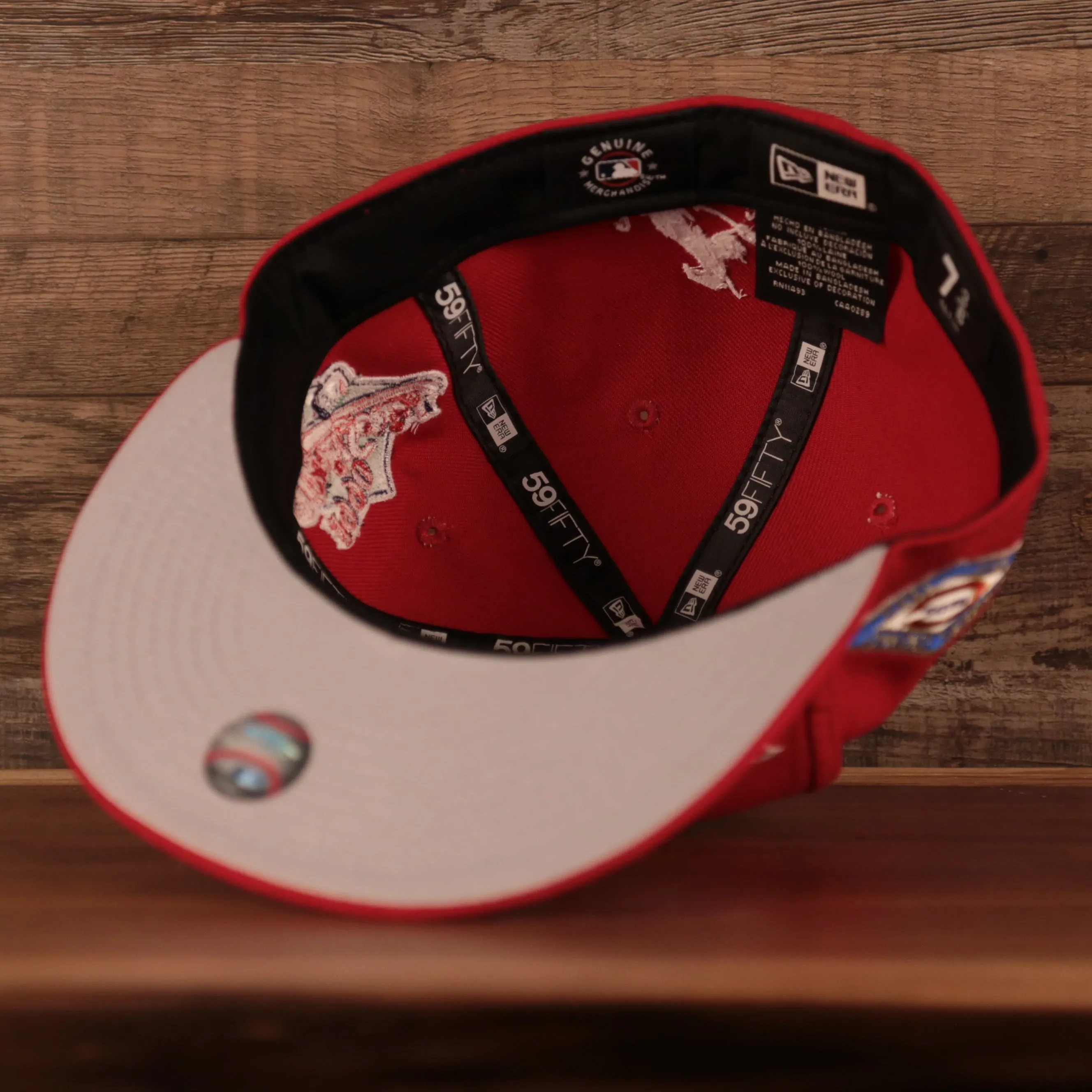 Cincinnati Reds All Over World Series Side Patch 5x Champ Gray Bottom 59Fifty Fitted Cap