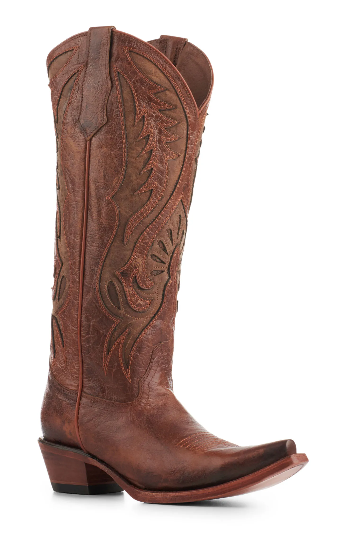 Circle G by Corral Women's Bronze with Inlays Snip Toe Cowboy Boots