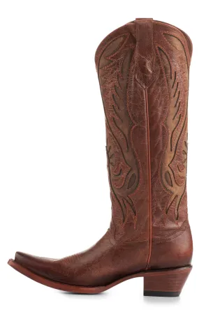 Circle G by Corral Women's Bronze with Inlays Snip Toe Cowboy Boots