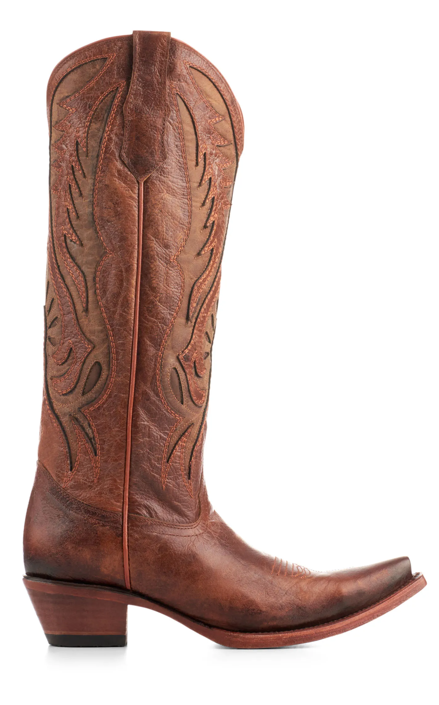 Circle G by Corral Women's Bronze with Inlays Snip Toe Cowboy Boots