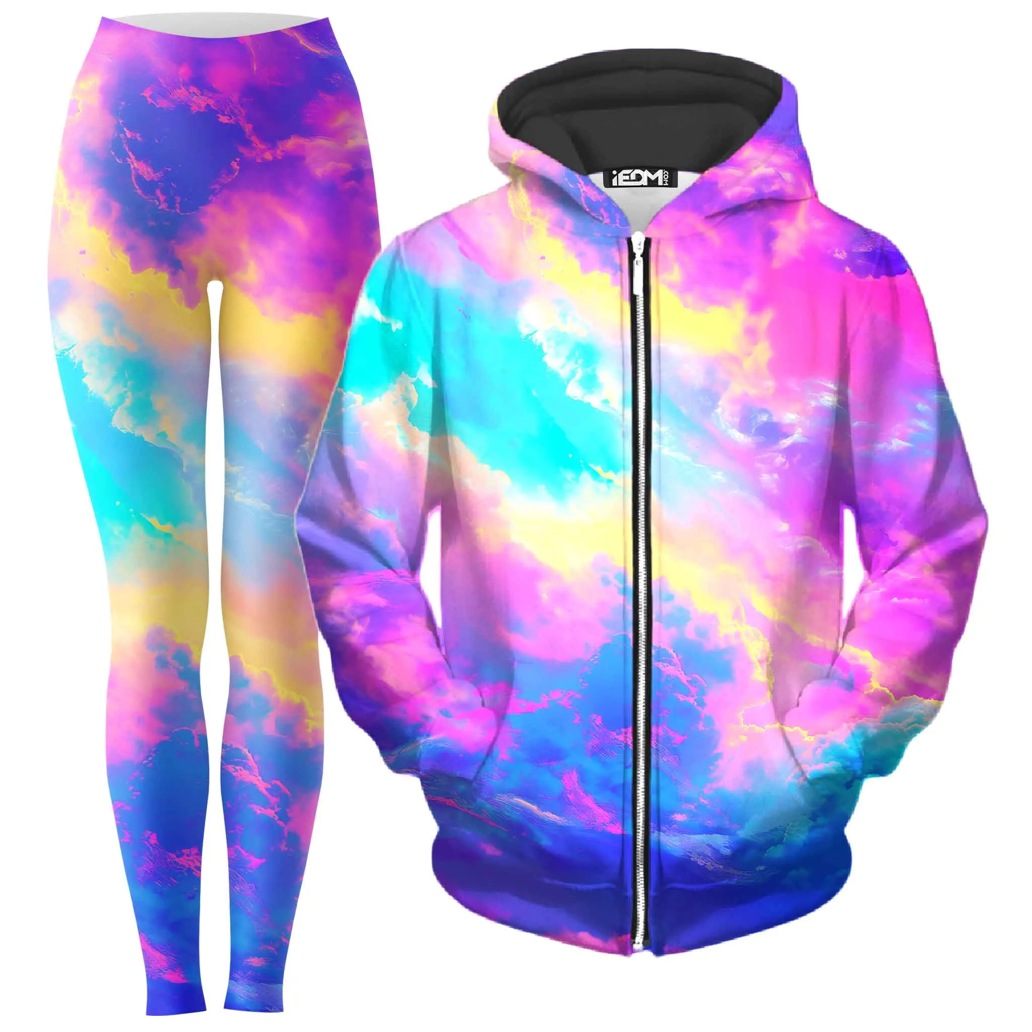 Cloudopia Zip-Up Hoodie and Leggings Combo