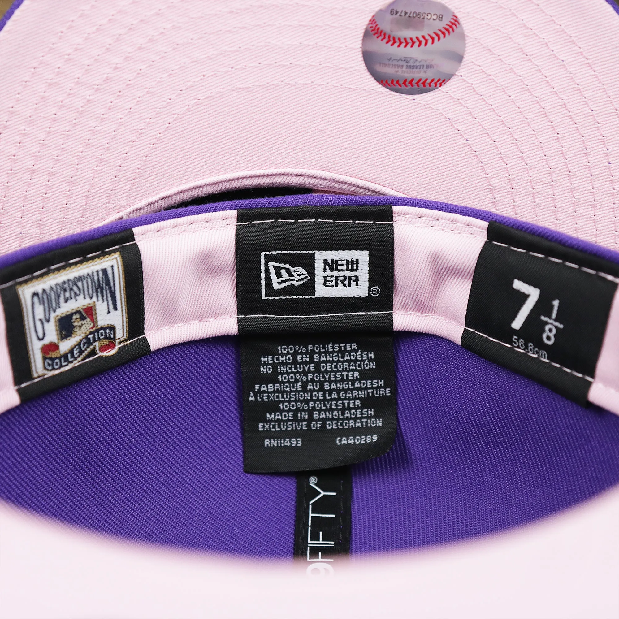 Cooperstown Arizona Diamondbacks Pop Sweat Pastel World Series Side Patch Fitted Cap With Pink Undervisor | Purple 59Fifty Cap