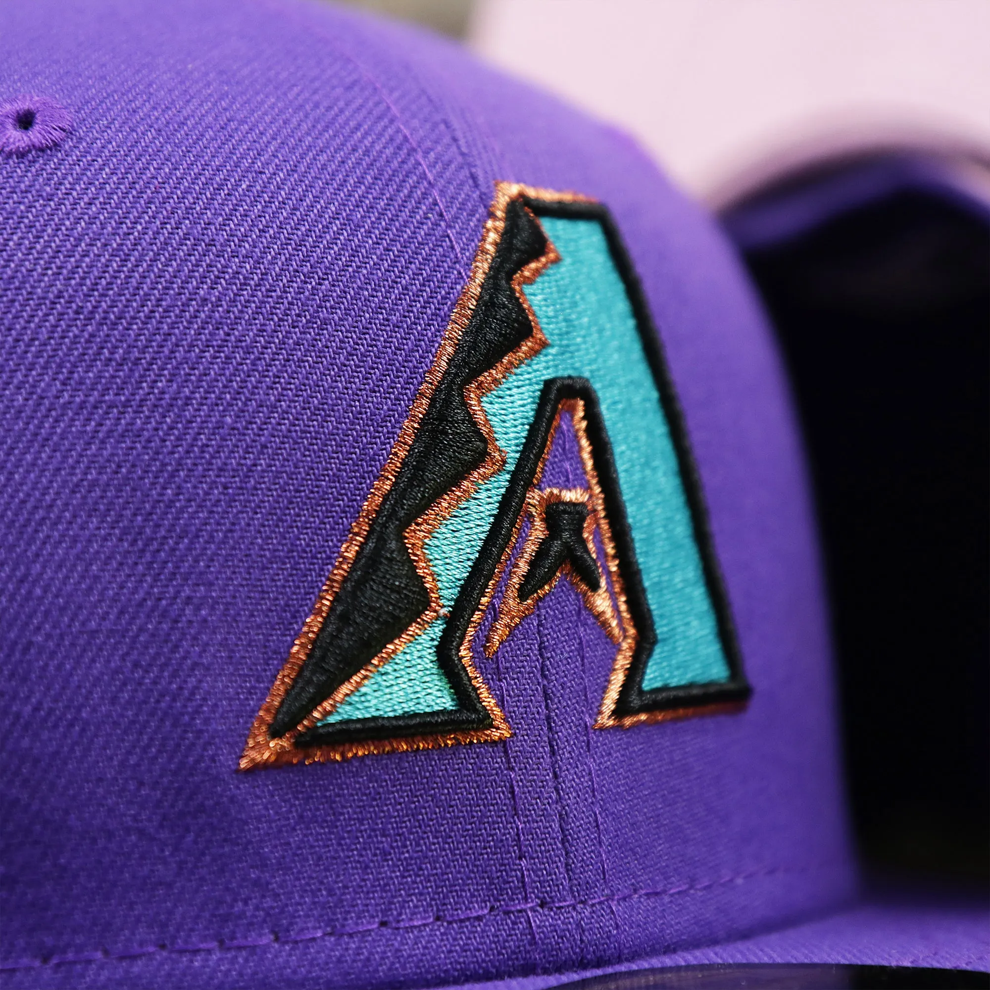 Cooperstown Arizona Diamondbacks Pop Sweat Pastel World Series Side Patch Fitted Cap With Pink Undervisor | Purple 59Fifty Cap