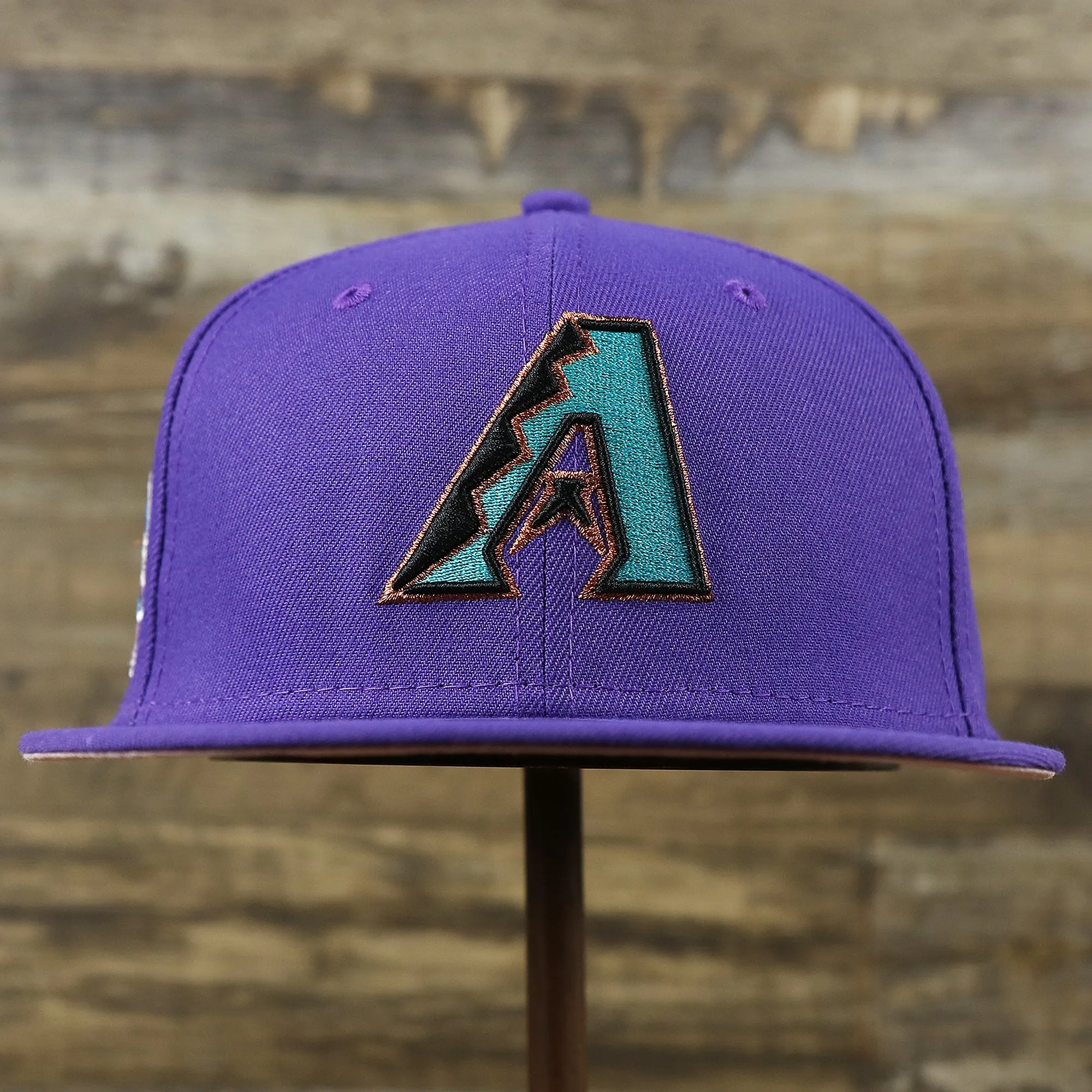 Cooperstown Arizona Diamondbacks Pop Sweat Pastel World Series Side Patch Fitted Cap With Pink Undervisor | Purple 59Fifty Cap