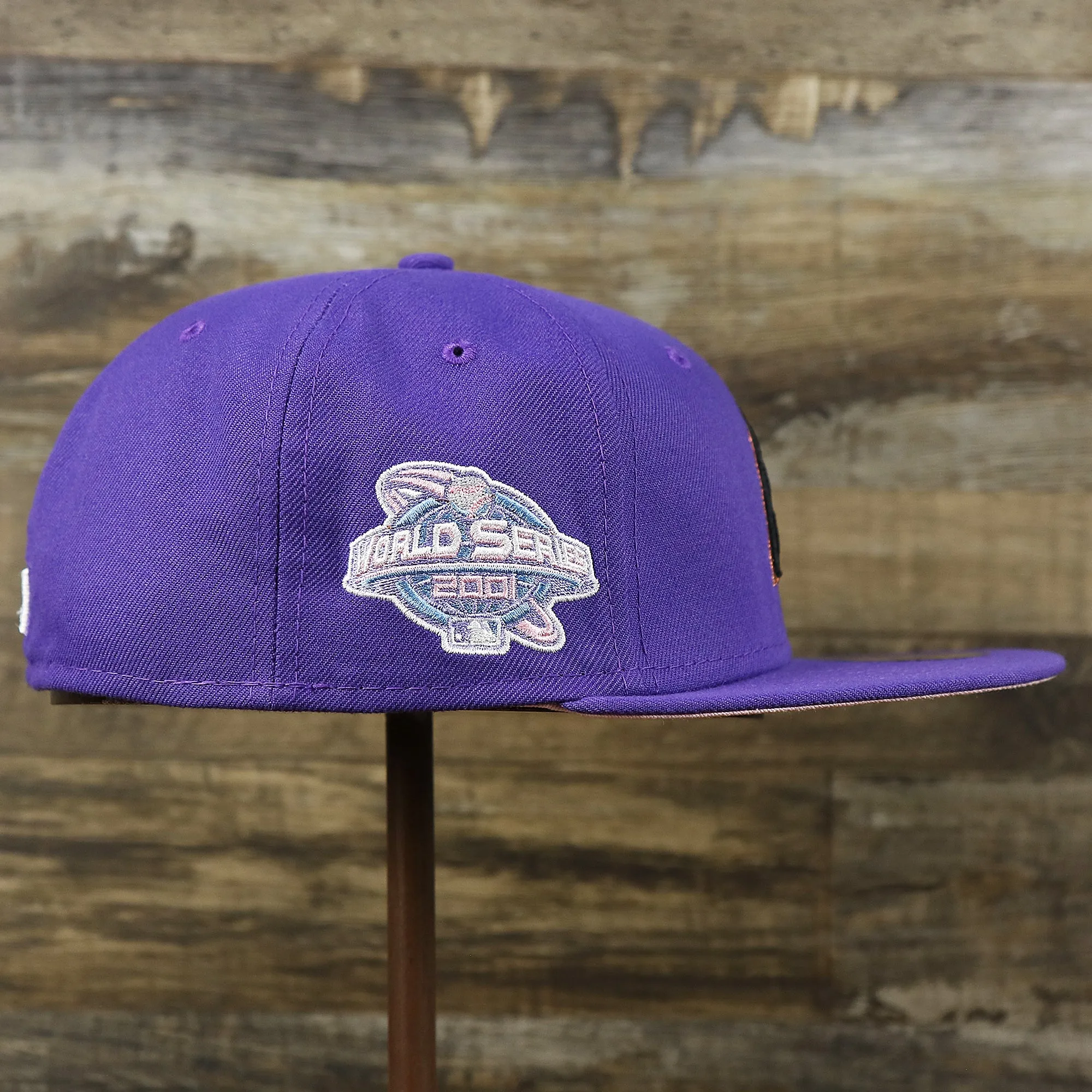 Cooperstown Arizona Diamondbacks Pop Sweat Pastel World Series Side Patch Fitted Cap With Pink Undervisor | Purple 59Fifty Cap