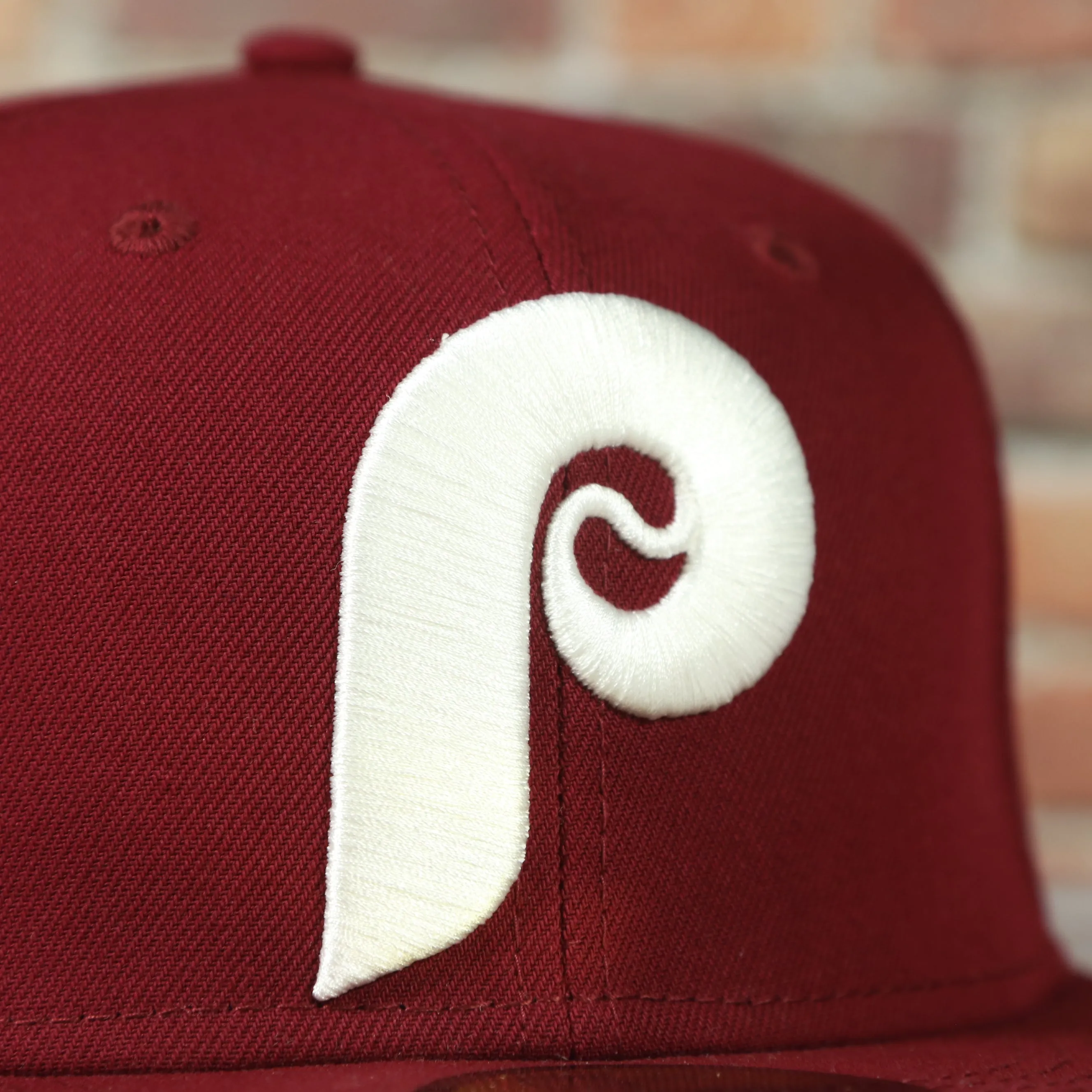 Cooperstown Philadelphia Phillies Pop Sweat Pastel World Series Side Patch Fitted Cap With Purple Undervisor | Maroon 59Fifty Ca