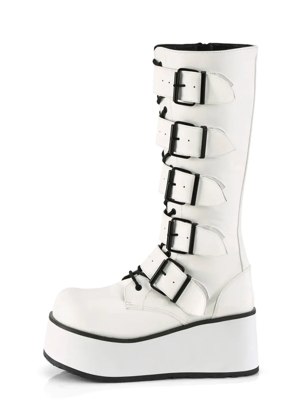 DEMONIA TRASHVILLE-518 - WHITE VEGAN LEATHER  PRE ORDER 