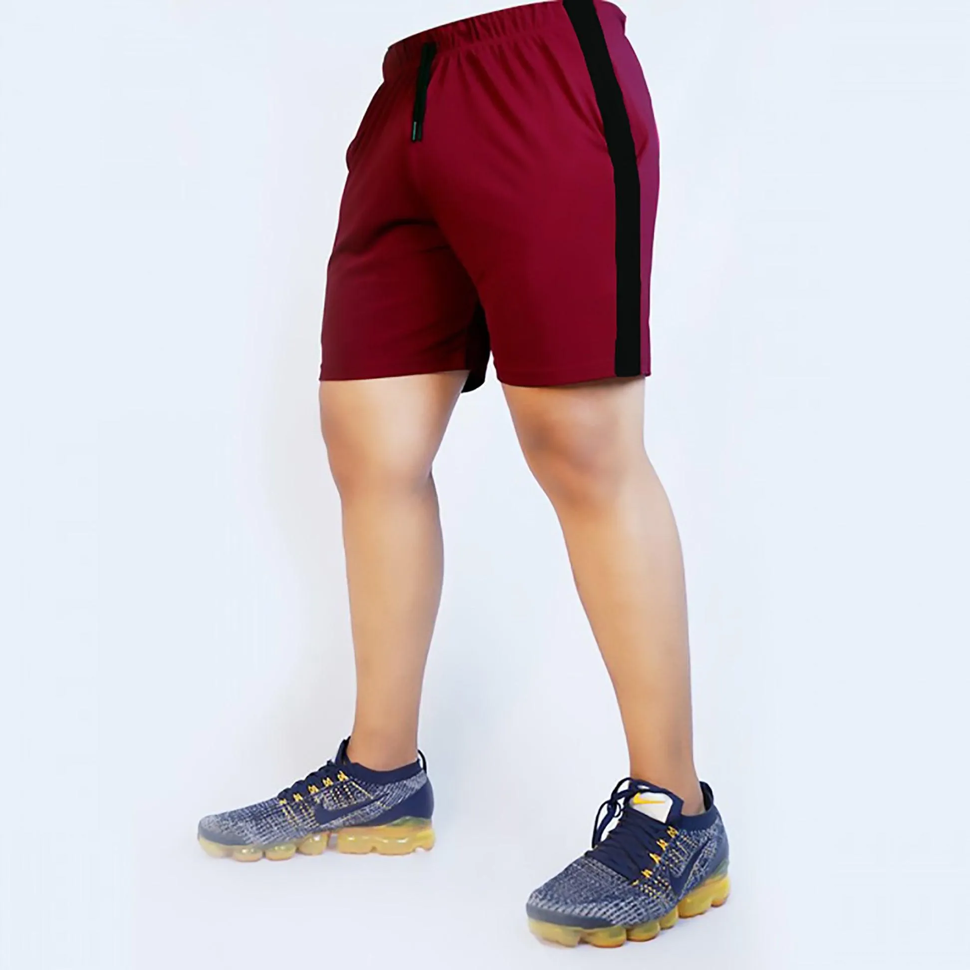 Eternity Maroon Shorts With Black Panel- Sale