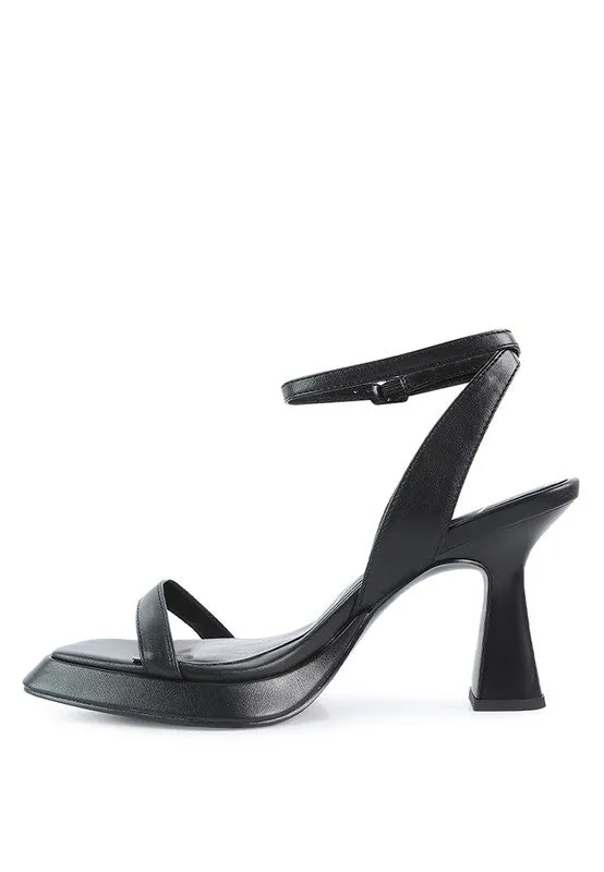 five star ankle strap kitten heel sandals