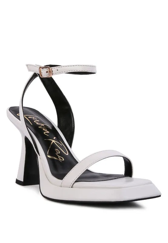 five star ankle strap kitten heel sandals