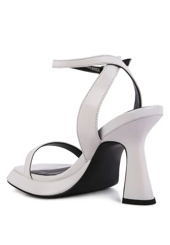 five star ankle strap kitten heel sandals