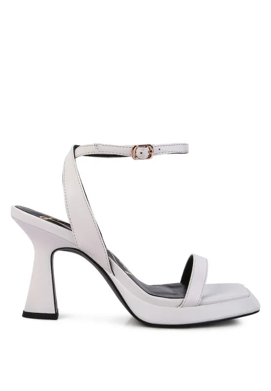 five star ankle strap kitten heel sandals