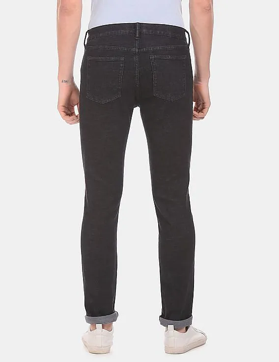 GAP Men Black Mid Rise Washed Jeans