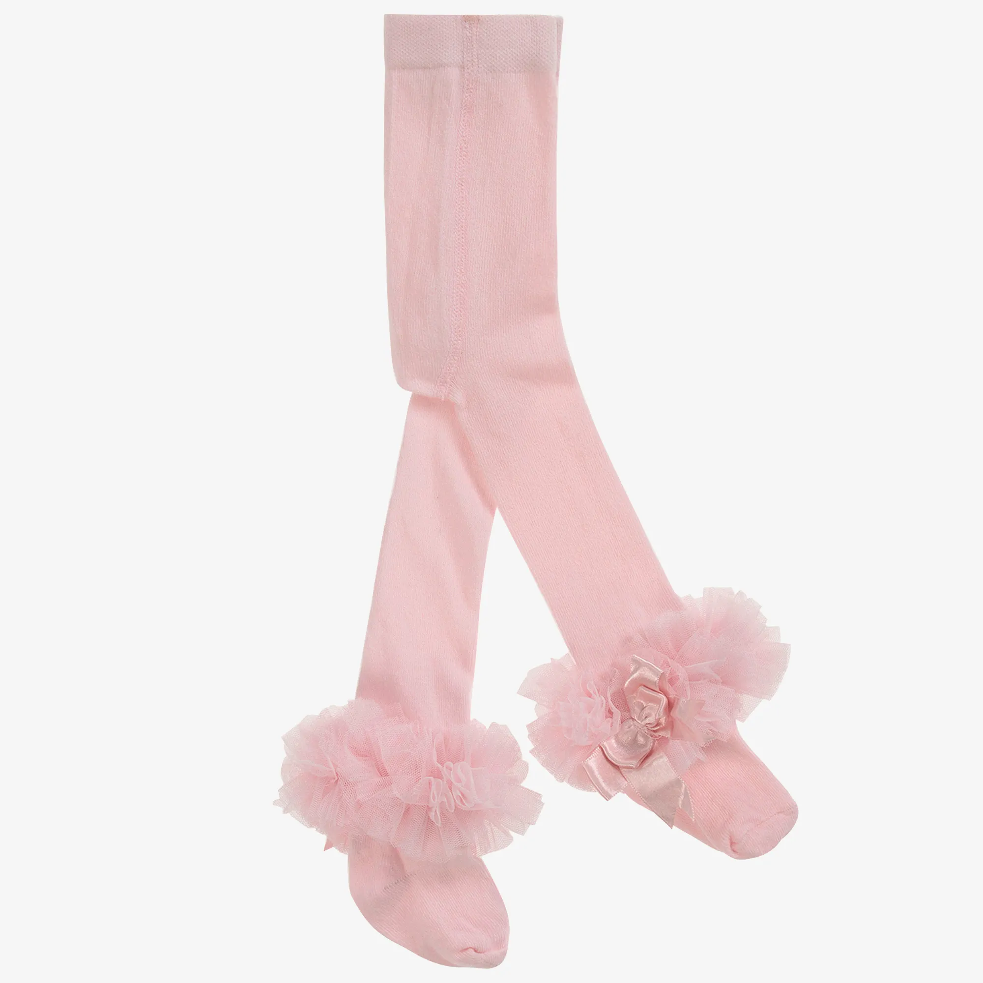 Girls Pink Cotton Tights