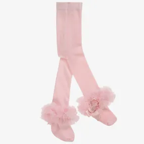 Girls Pink Cotton Tights