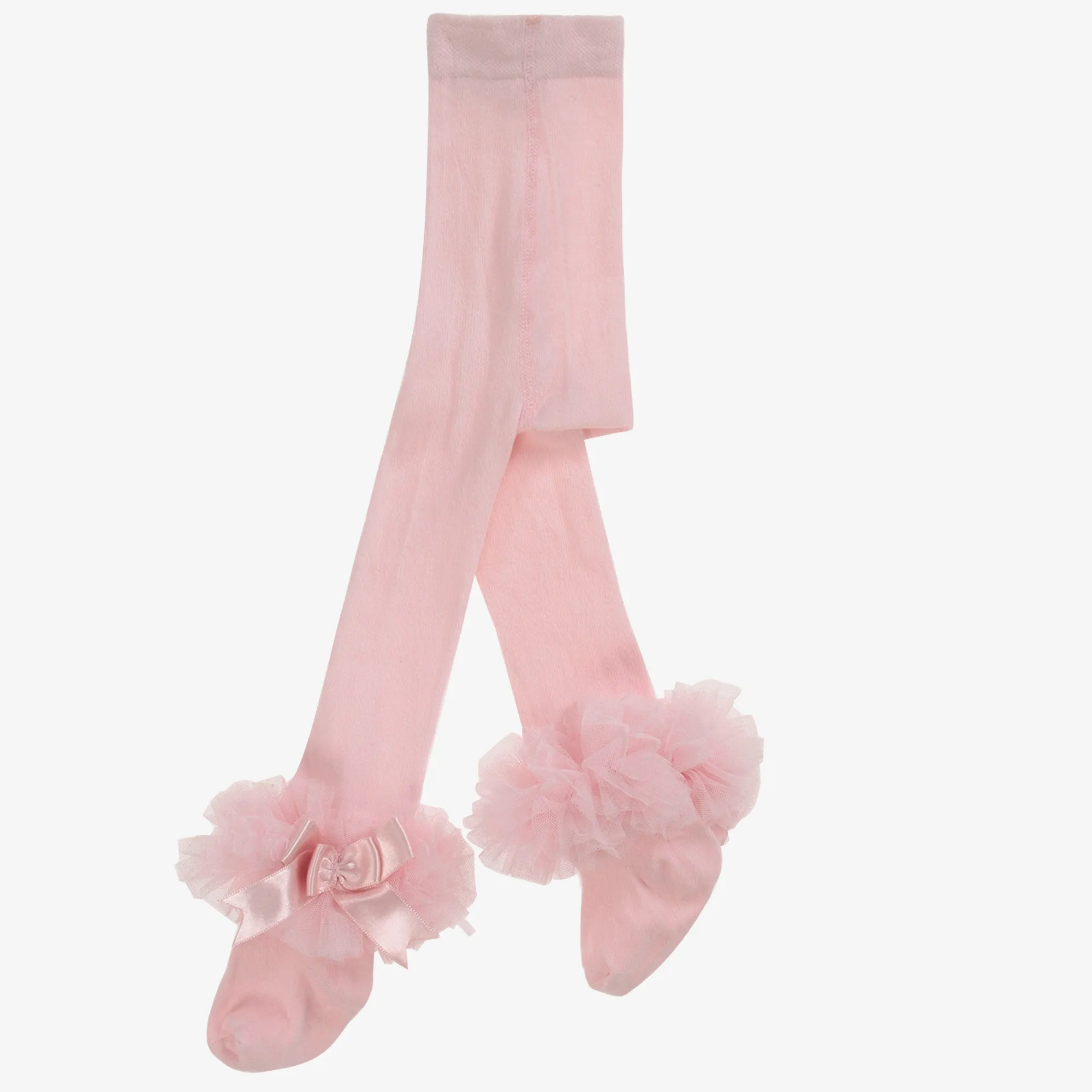 Girls Pink Cotton Tights