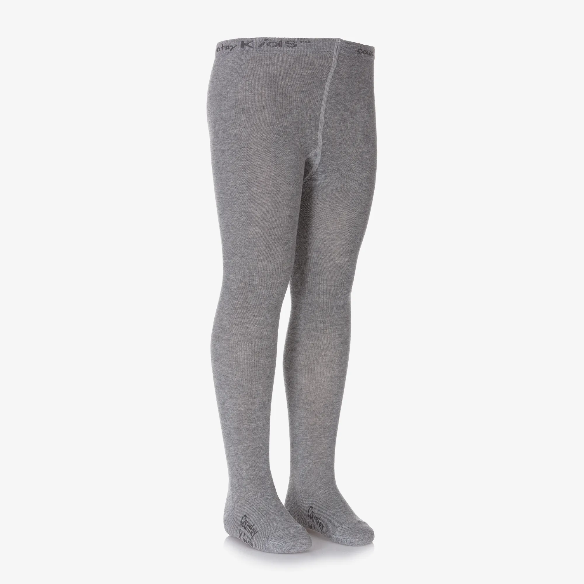 Grey Cotton Knitted Tights