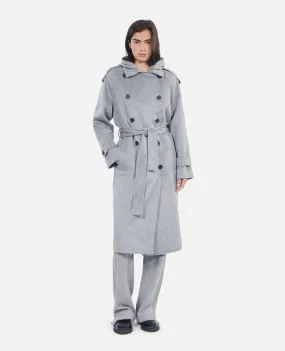 Grey trench style coat