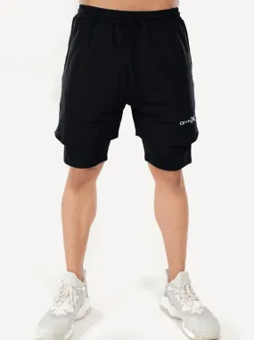 GymX 2-in-1 Black Shorts - Sale