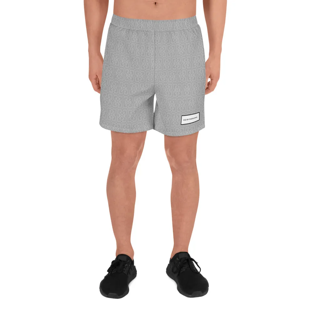 HIDDEN MONOGRAM SPORT SHORTS - LIGHT GREY