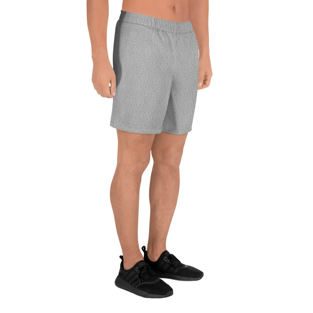 HIDDEN MONOGRAM SPORT SHORTS - LIGHT GREY