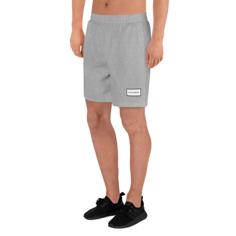 HIDDEN MONOGRAM SPORT SHORTS - LIGHT GREY