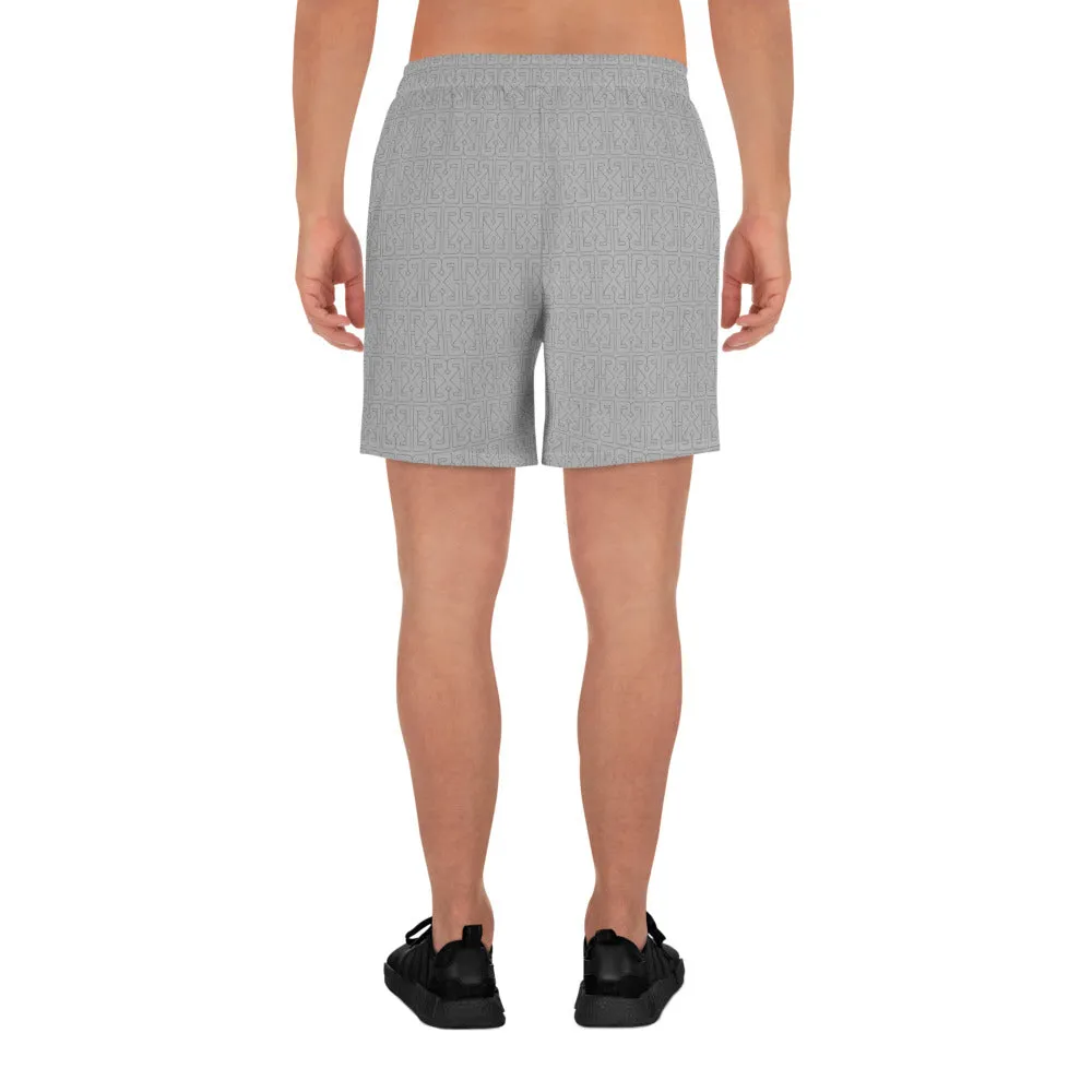 HIDDEN MONOGRAM SPORT SHORTS - LIGHT GREY