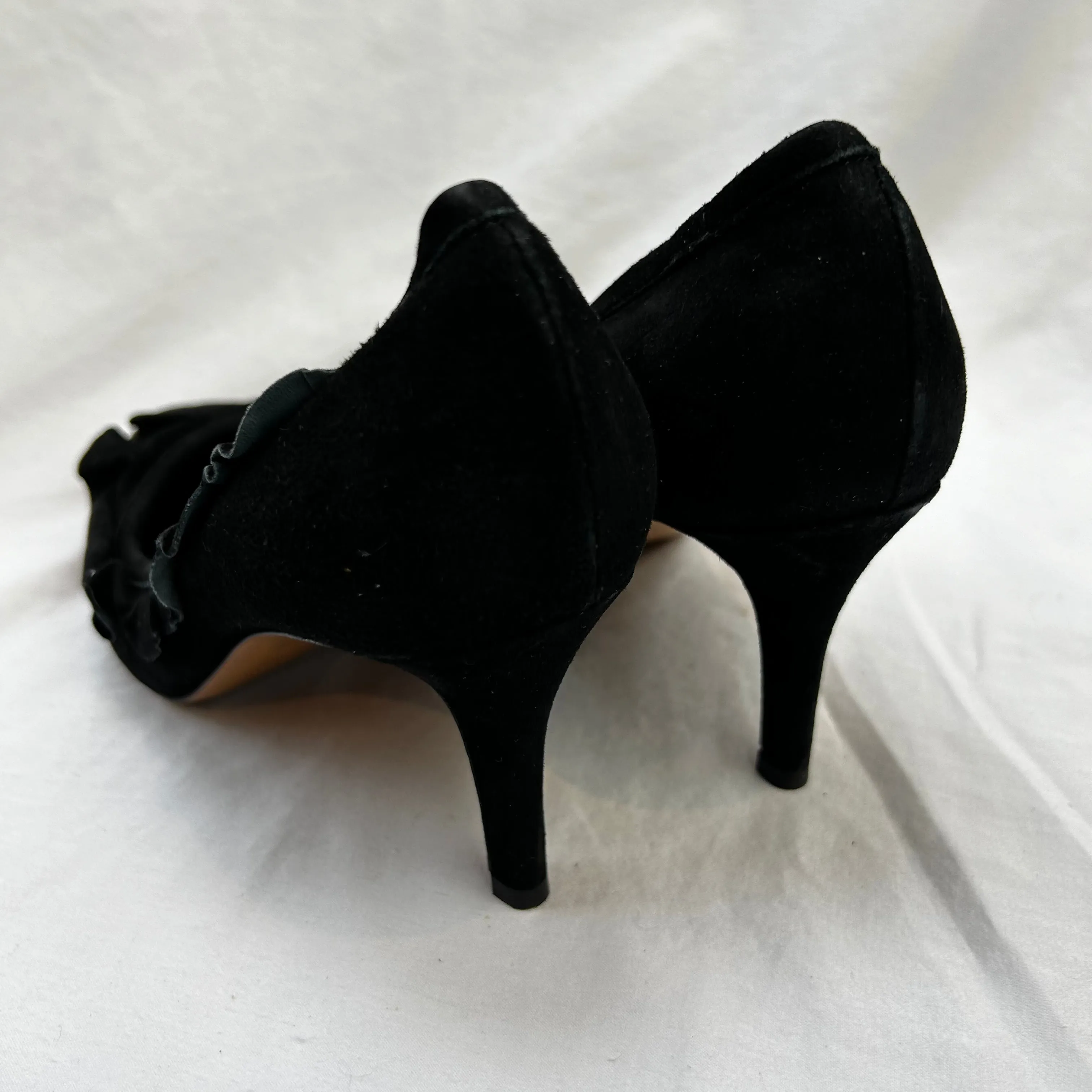 Isabel Marant Black Suede Frill Detail Heels 38